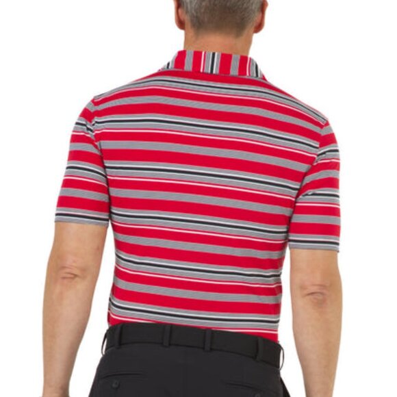 Ibkul Short Sleeve Polo Shirt in Coastal Stripe Black and Red Size XXL NWT - Picture 2 of 9